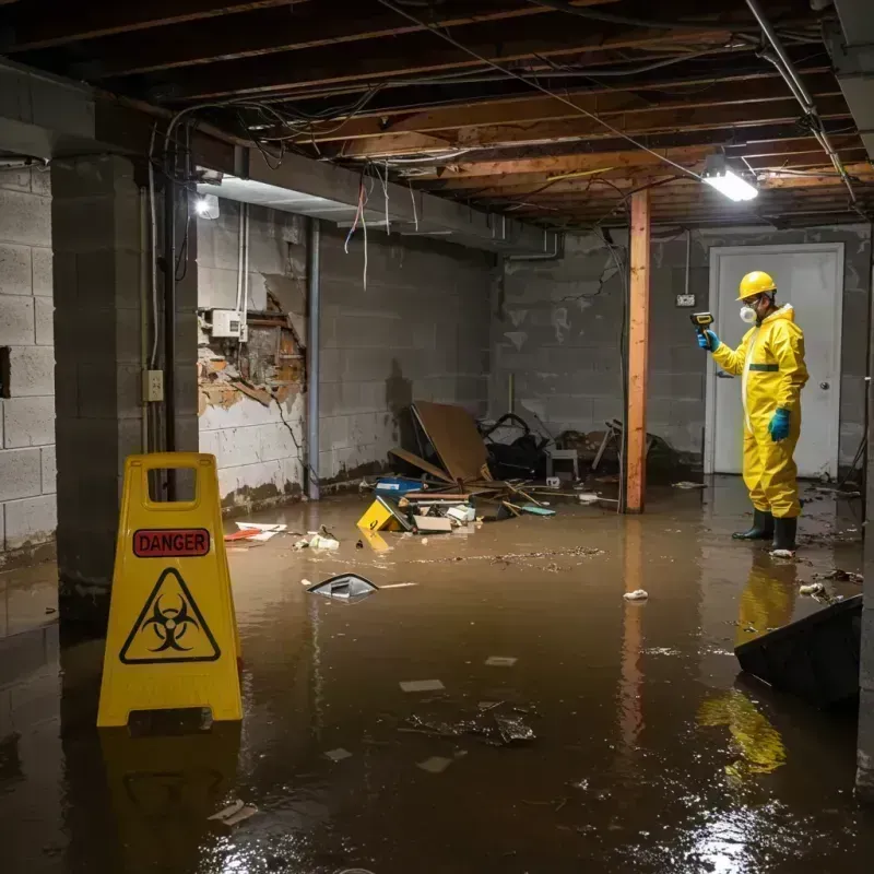 Flooded Basement Electrical Hazard in Sophia, WV Property