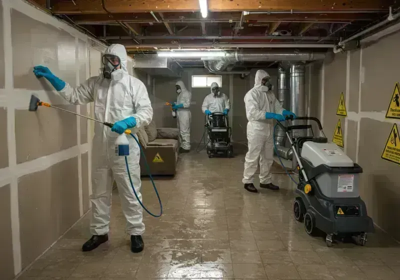 Basement Moisture Removal and Structural Drying process in Sophia, WV